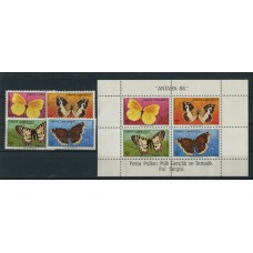 MARIPOSAS SERIE COMPLETA DE ESTAMPILLAS MINT + BLOQUE TURQUIA RARA 50 EUROS